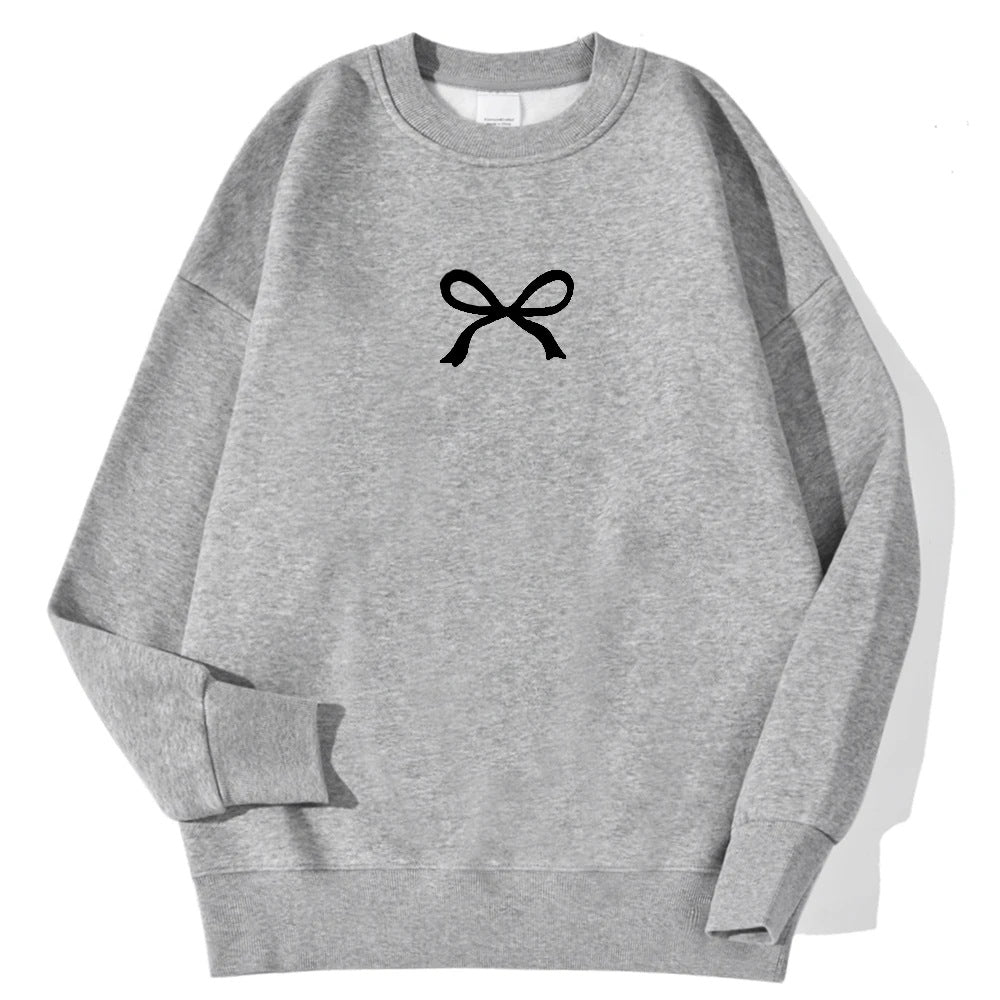 Kvinders hyggelige sweatshirt med fashionable bue motiv Stilla