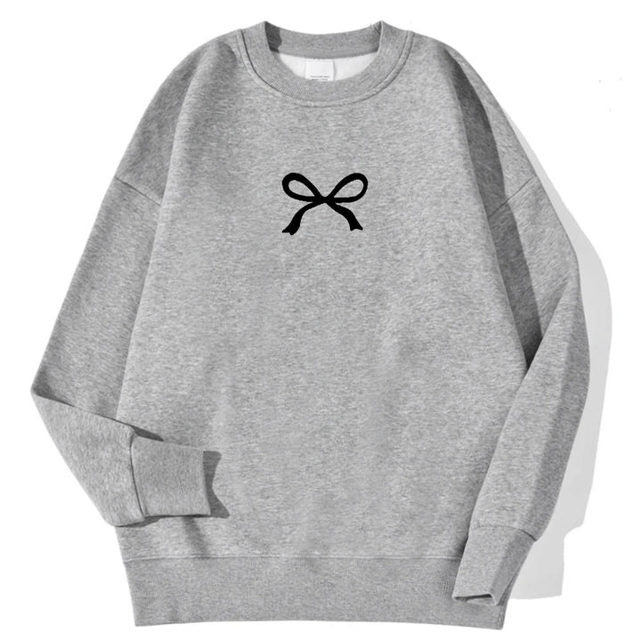 Kvinders hyggelige sweatshirt med fashionable bue motiv Stilla