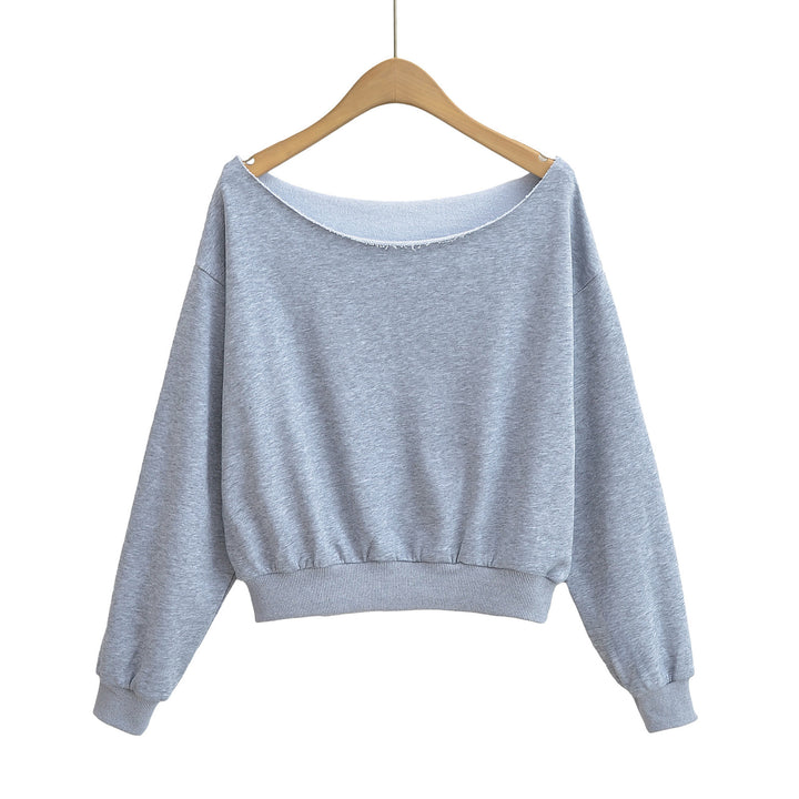 Damer afslappet oversized sweatshirt med bred udskæring og elastisk linning Stilla