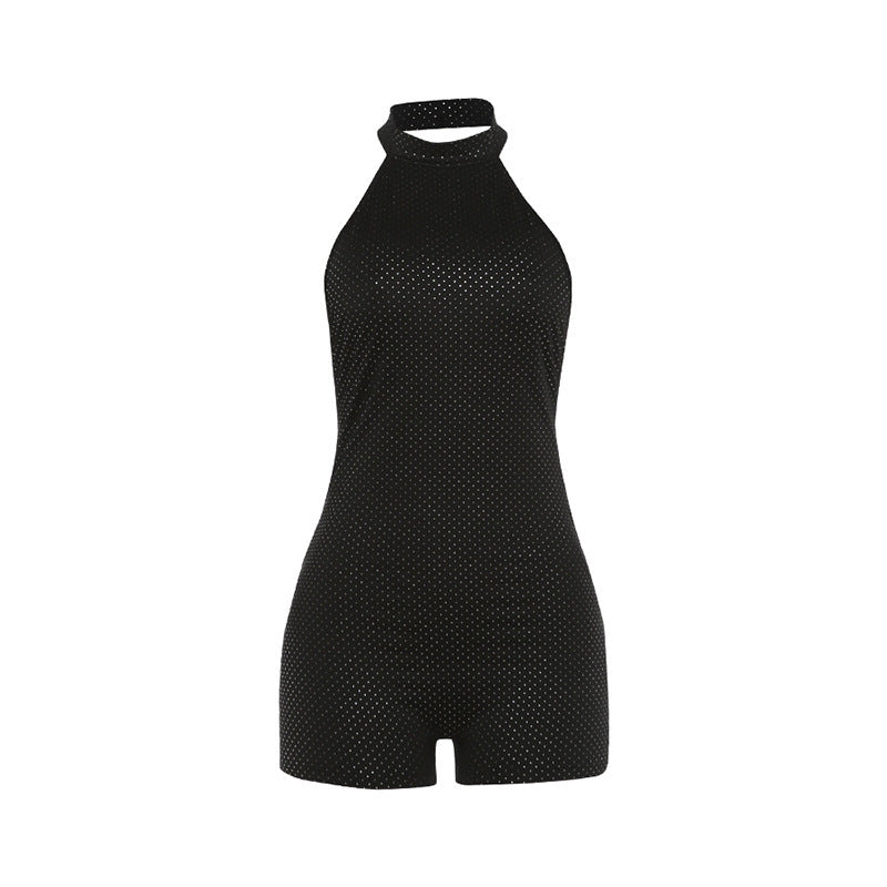 Damen Sportlicher Einteiler mit Hochkragen und atmungsaktivem Mesh Skovae