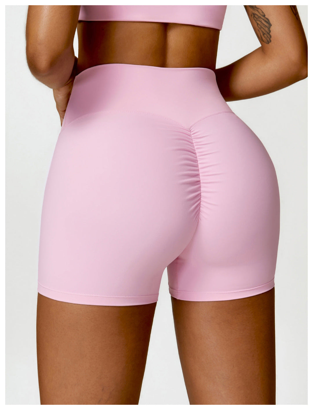 Stilla | Talje Børstet Yoga Shorts Mave Kontraherende Fersken Hip Raise Slim Fit Løbe Fitness Bukser