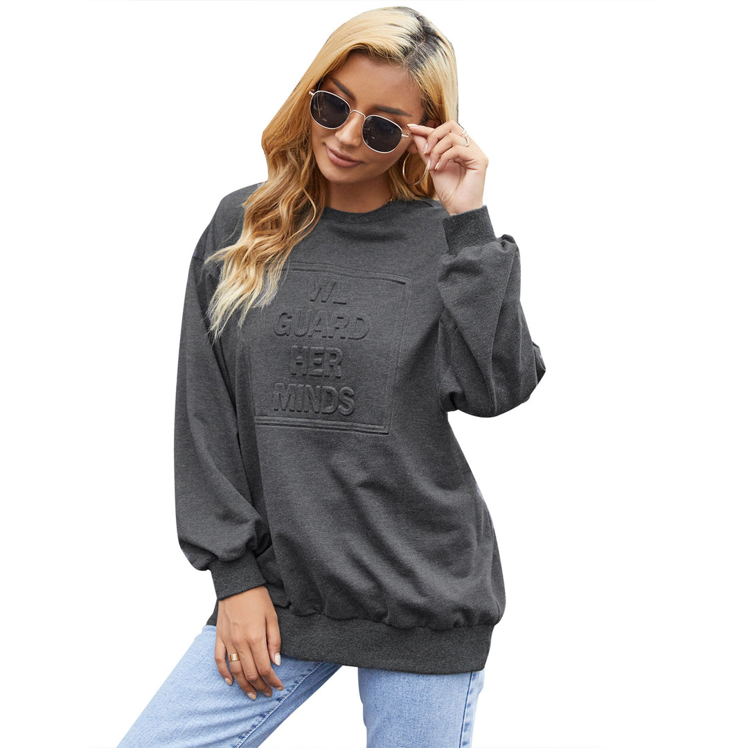 Kvinders afslappede sweatshirt med elegant crew neck og dekorativ tekst Stilla