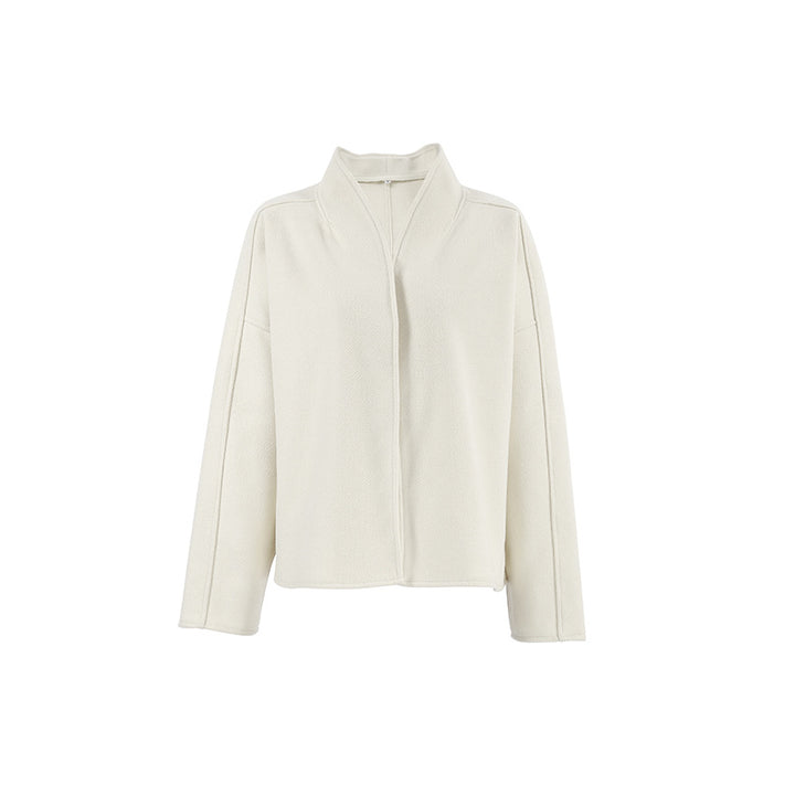 Dame Oversized Uldjakke med afslappet stil og elegant kraveføring Stilla