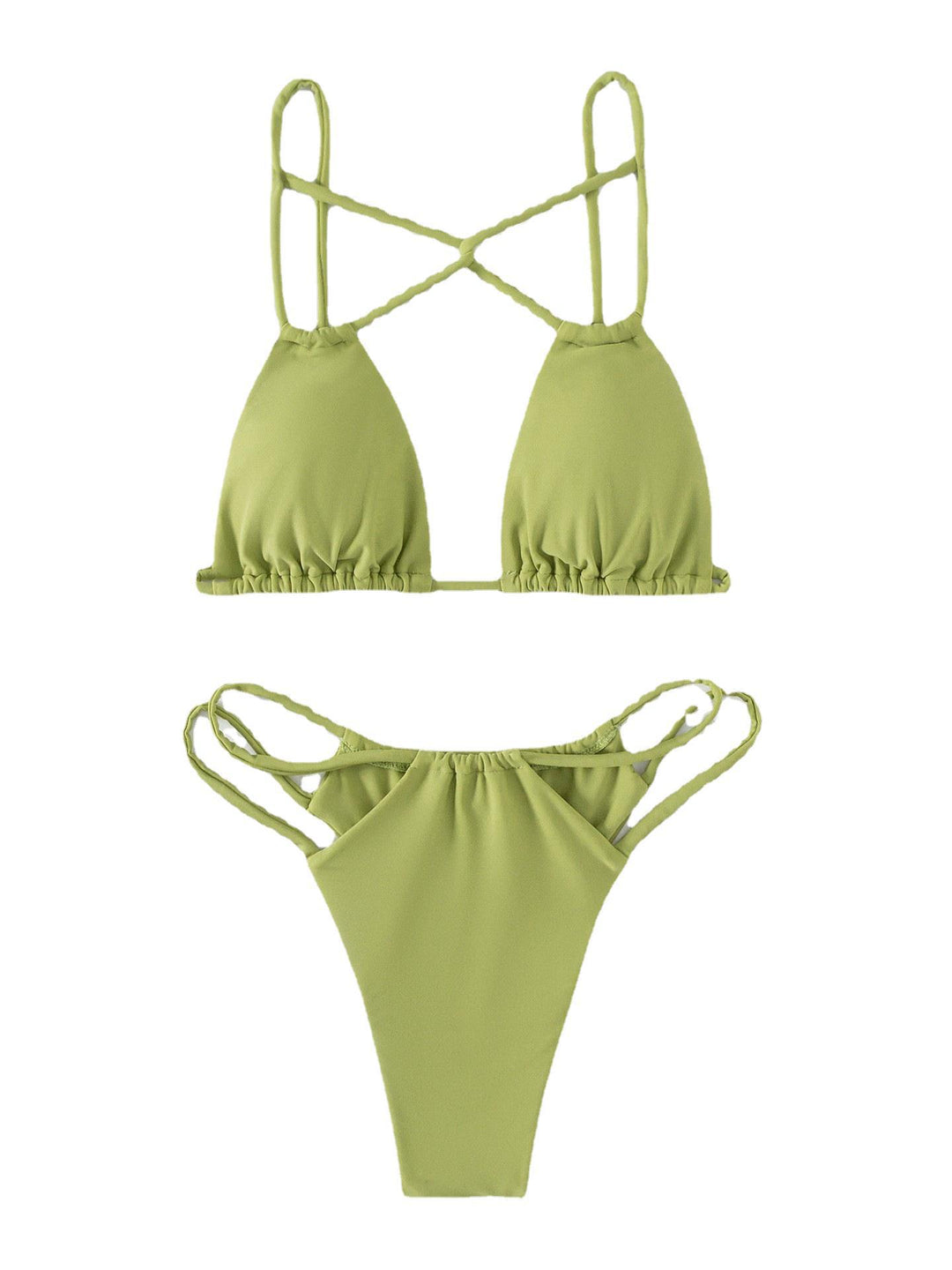 Dame triangel-bikini med innovativt criss-cross stropdesign Stilla