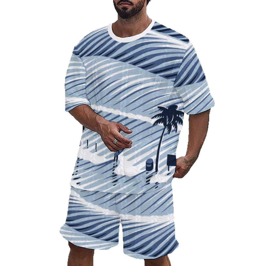 Herrer nautisk fritidsoutfit med maritimt stripesmønster og ankerdesign Stilla