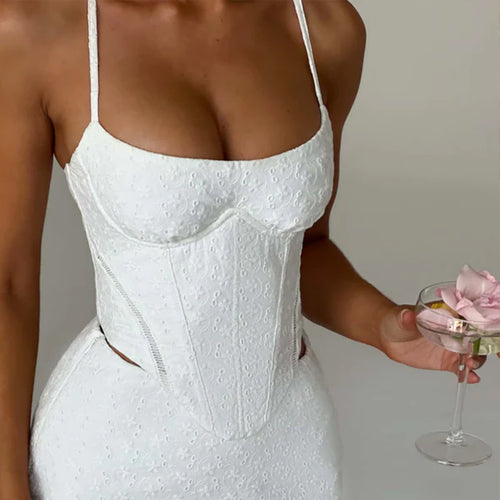 Dame Korset-Oberdel med elegant snit og fin blomst broderi Stilla