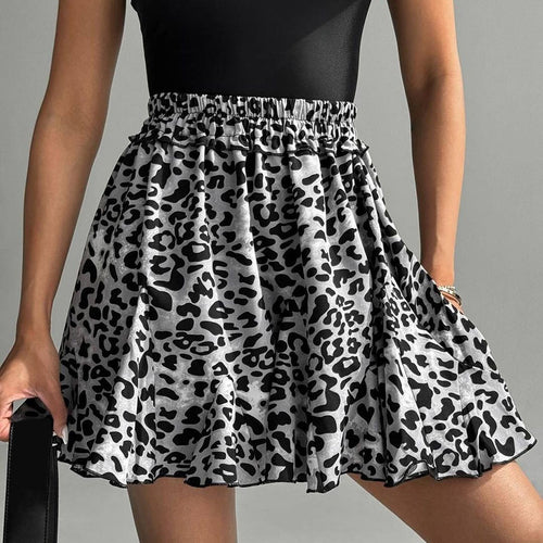 Dame afslappet nederdel med leopardprint Stilla
