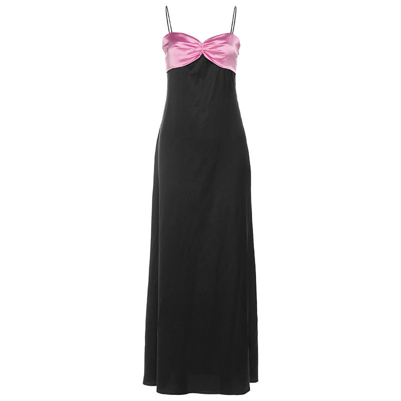 Dame Satin-Maxikjole med elegant Bustier-optik Stilla