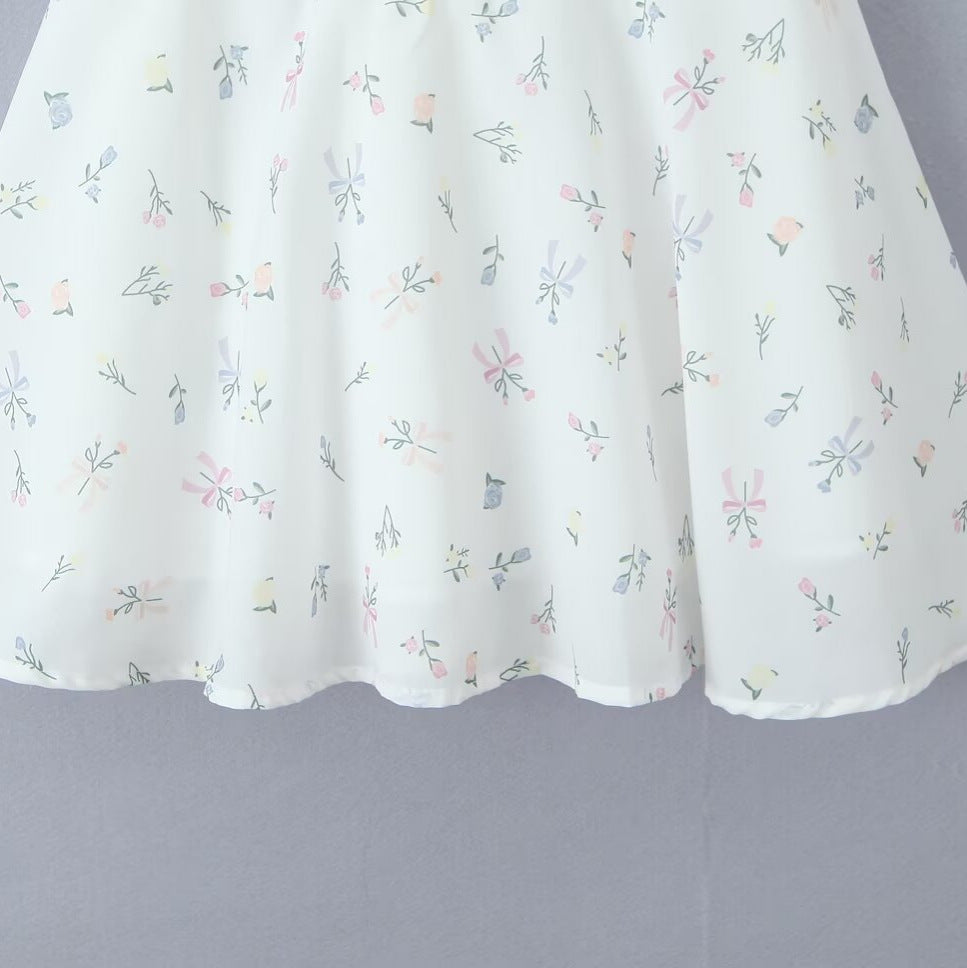 Dame Sommerligt A-linje Kjole med floral Design og sarte Rynkedetaljer Stilla