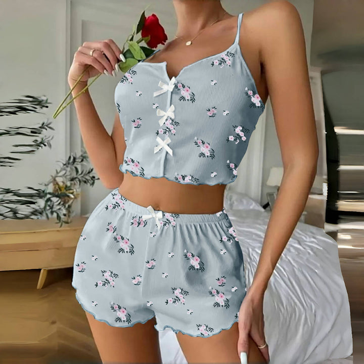 Dame Leges Pyjamasæt med blomsterdetaljer Stilla