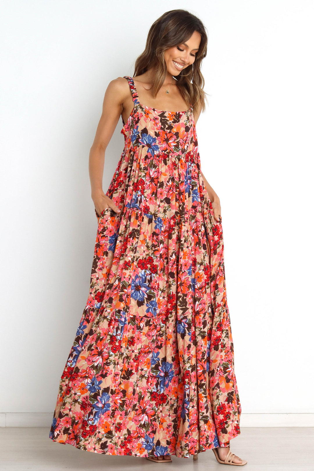 Femme Floral Bindebånd Maxi Kjole Stilla
