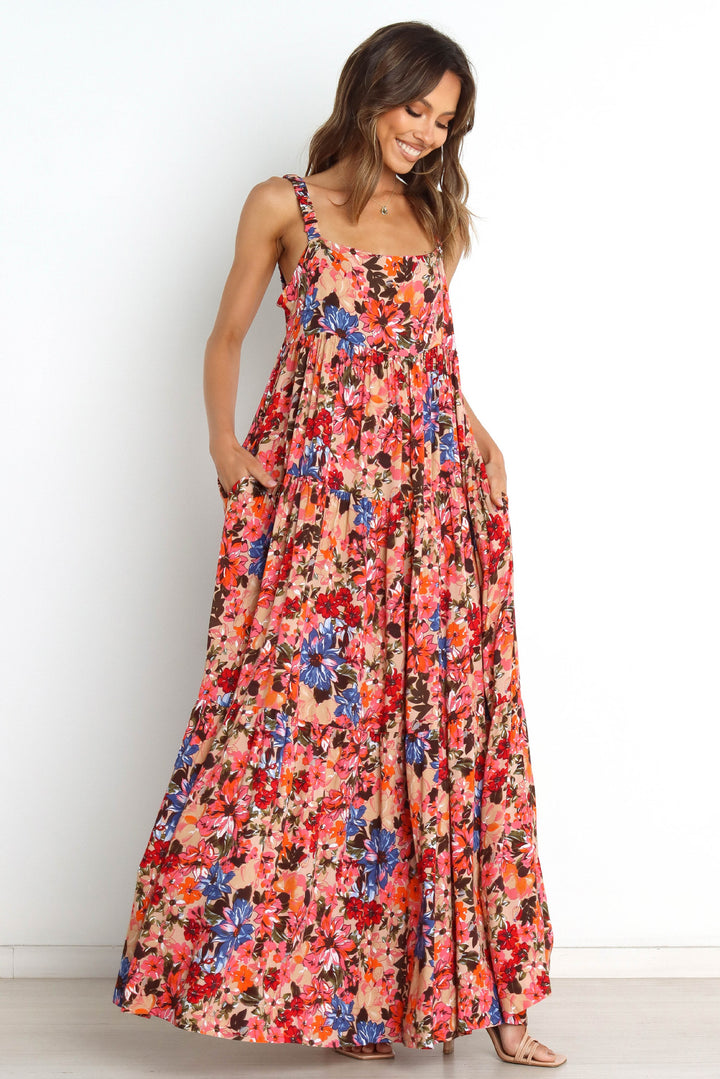 Femme Floral Bindebånd Maxi Kjole Stilla
