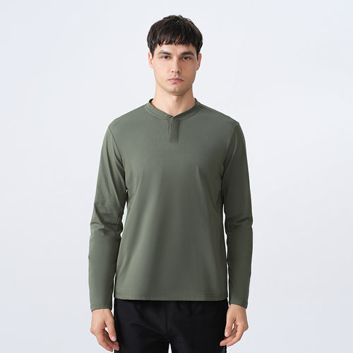 Herrer Sporty Langærmet T-shirt med funktionel krave Stilla