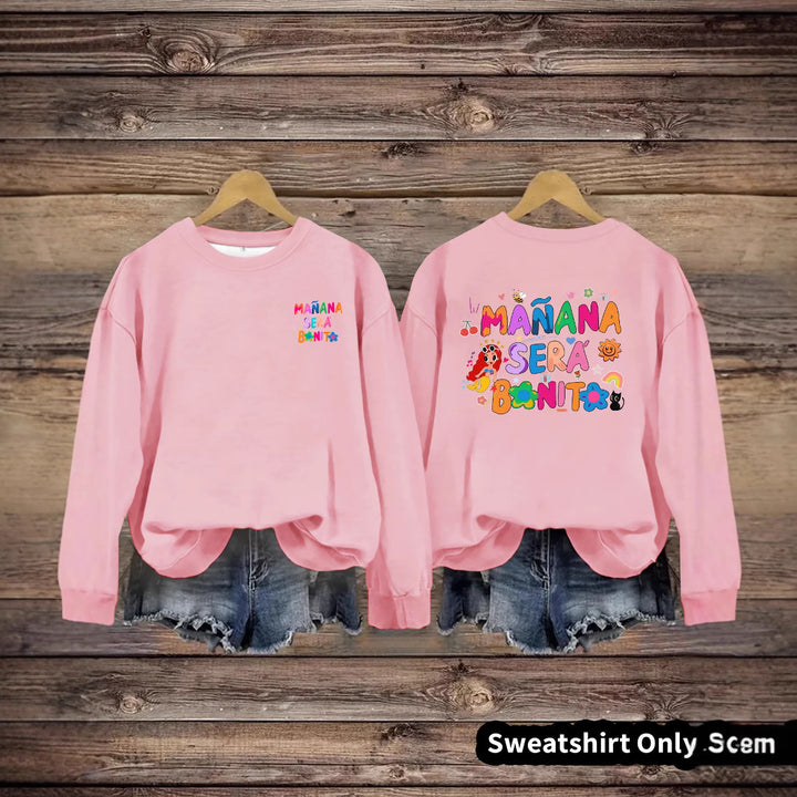 Kvinders sweatshirt med legende farverig print og afslappet pasform Stilla