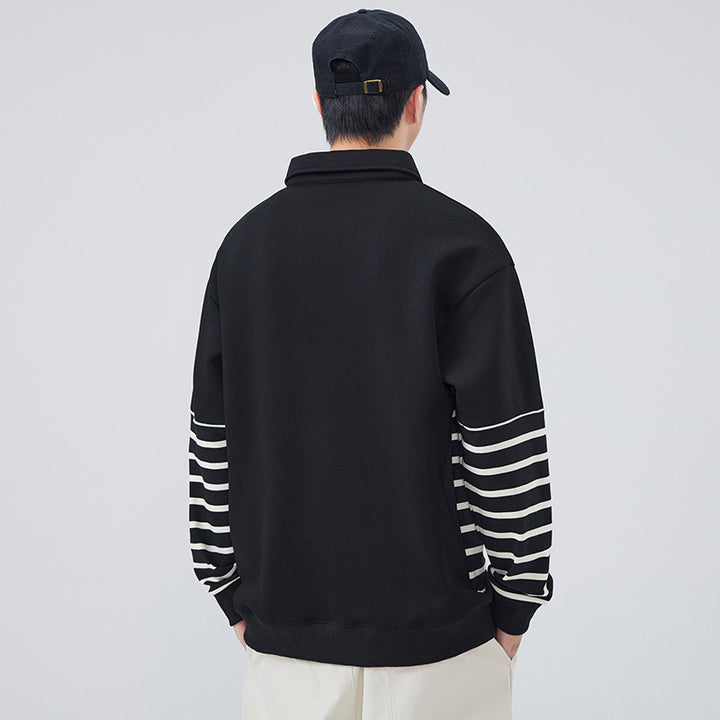 Stribet Pullover Sweatshirt til Herrer Stilla