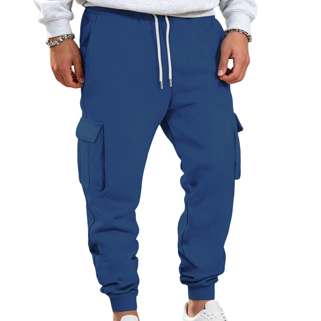 Herren casual Cargo-sweatpants med snoretræk, klaplommer og smal fodmanchet Skovae