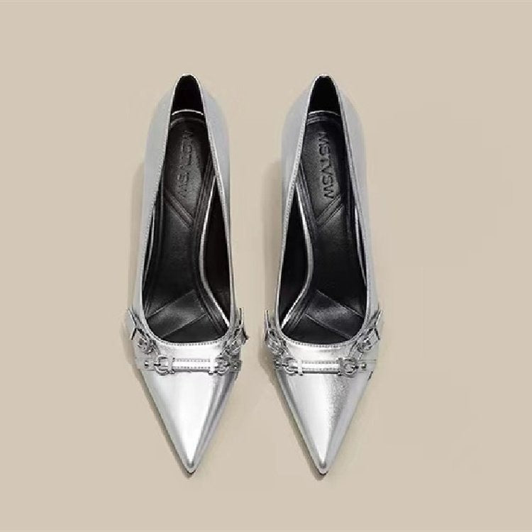 Dame Elegant Spidse Pumps med Spænde-Detail Stilla
