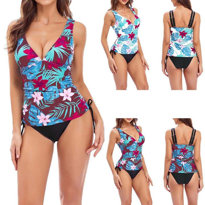 Damer Tankini med elegant draperingsdesign og justerbare stropper Stilla