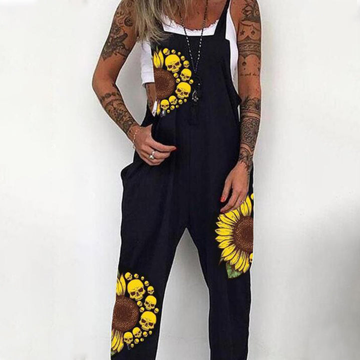 Dameoverall med unikt blomsterdesign og afslappet snit Stilla