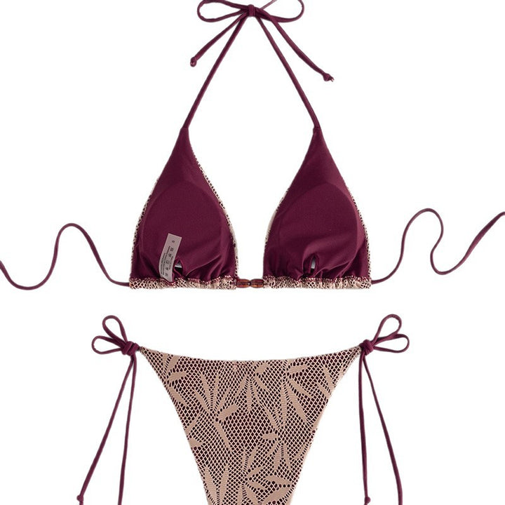 Dame Triangel-Bikini med stilfuld hækle-design Skovae