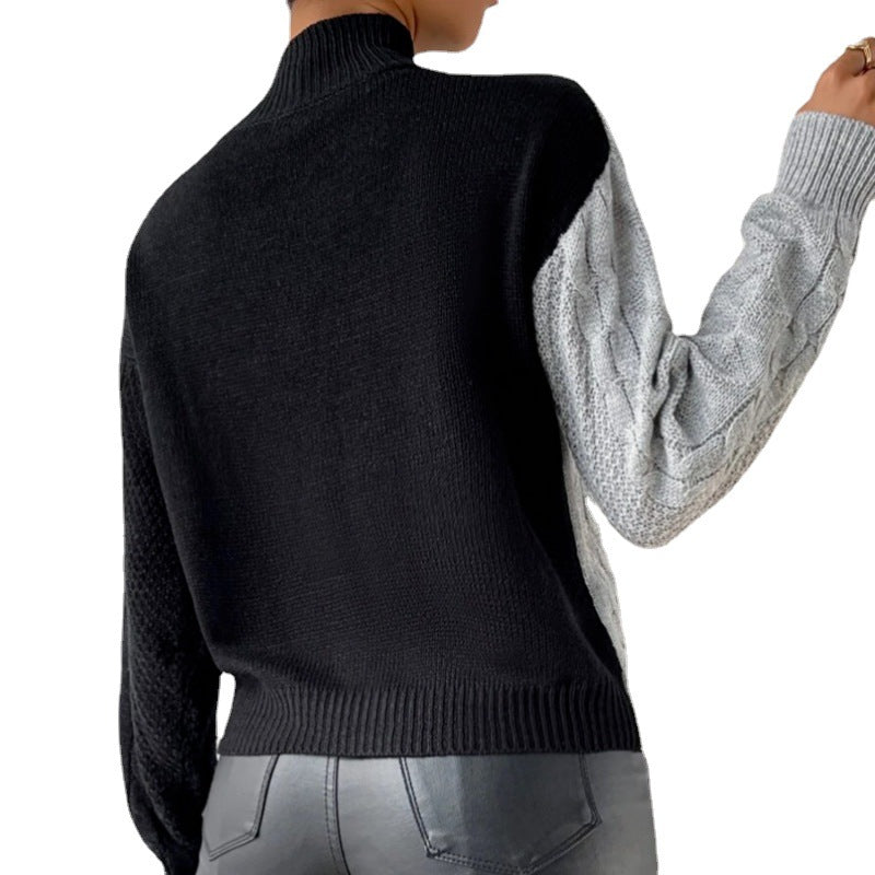 Femme Kabelstrik Farveblok Pullover Stilla