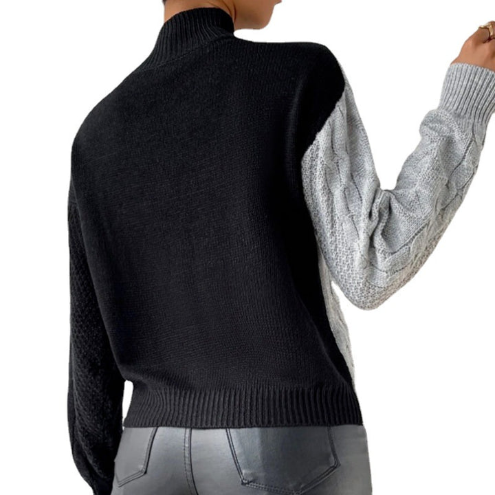Femme Kabelstrik Farveblok Pullover Stilla