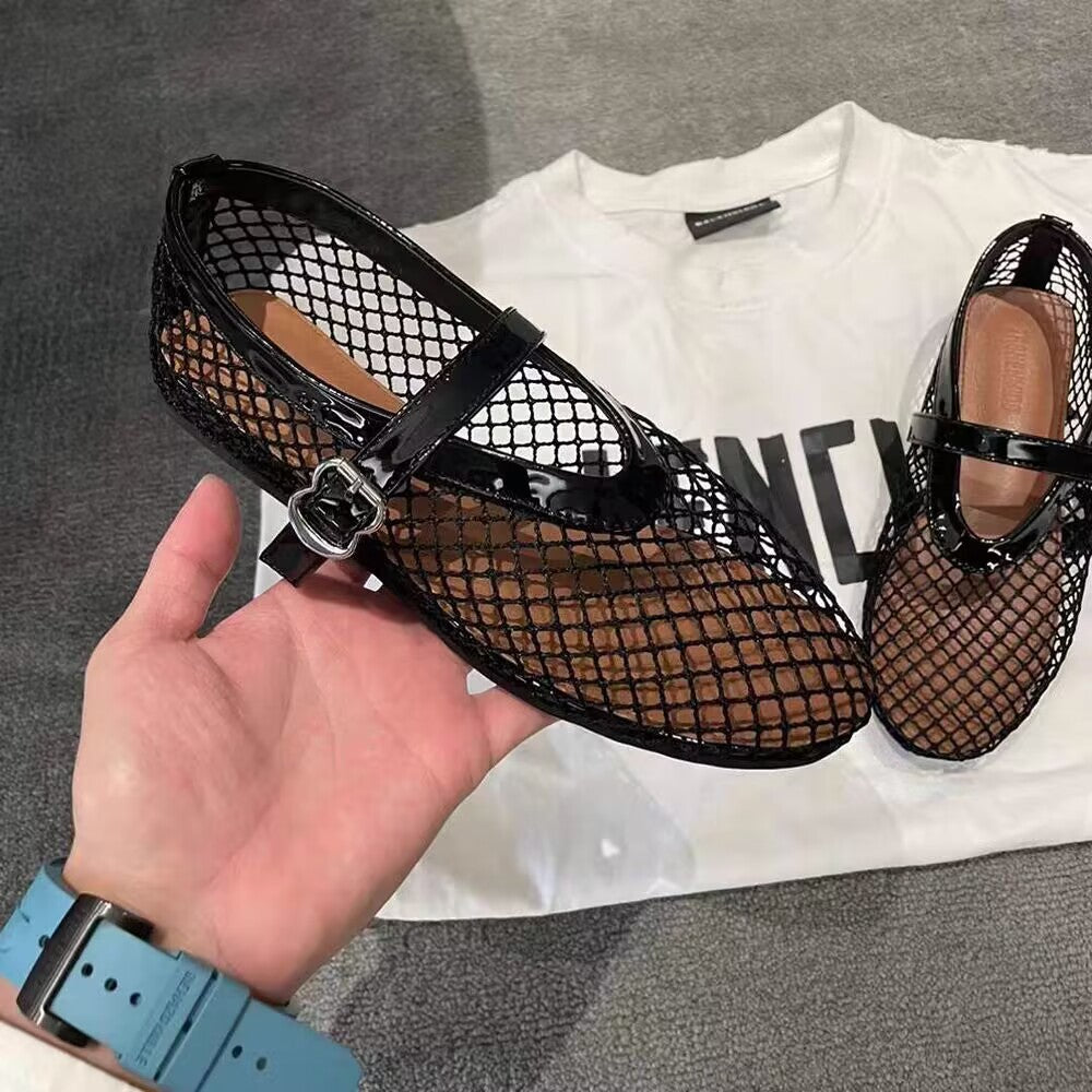 Dame Elegante Net Sko med mode Metal Accenter og komfortabel Indersål Stilla