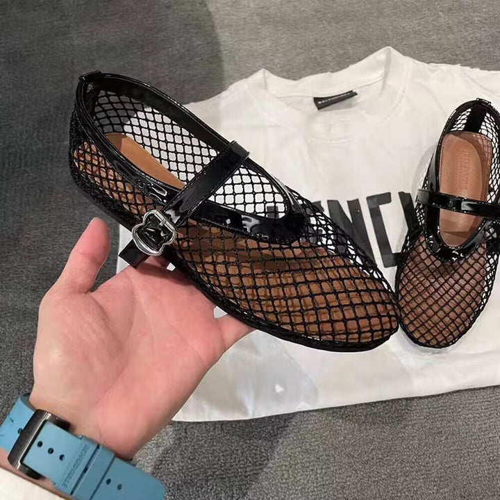 Dame Elegante Net Sko med mode Metal Accenter og komfortabel Indersål Stilla
