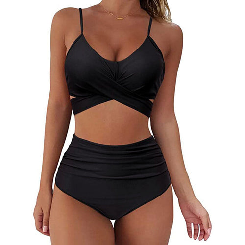 Dame Crop-Top bikini sæt med flettet design Skovae