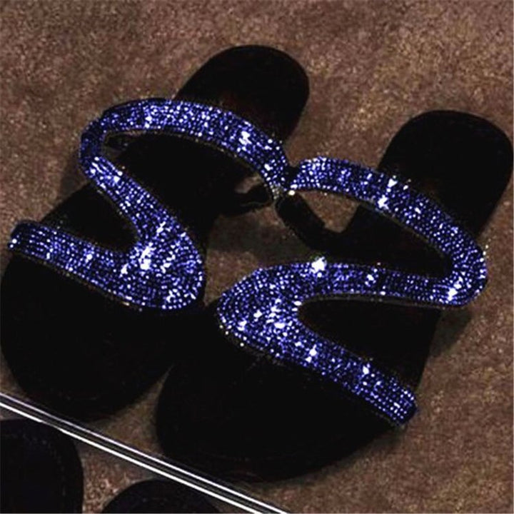 Dame Glamourøse Strand sandaler med funklende strass detaljer Stilla