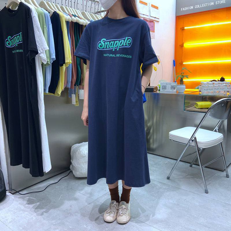 Femme Relaxed Fit Grafik T-Shirt Kjole Stilla