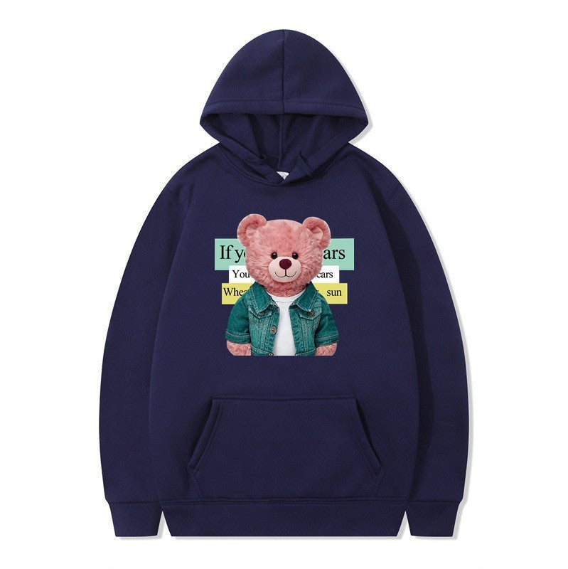 Women Hoodie med sødt bjørnemotiv Skovae