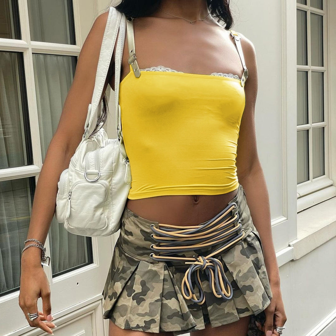 Dame Crop-Top med justerbare stropper og moderigtigt design Stilla