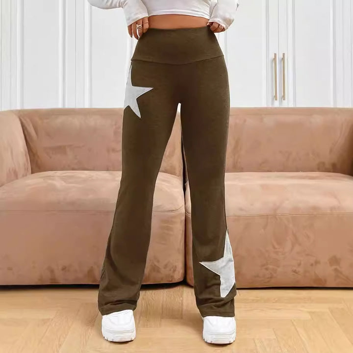 Dame lette Bootcut-Leggings med stjernemotiv Skovae
