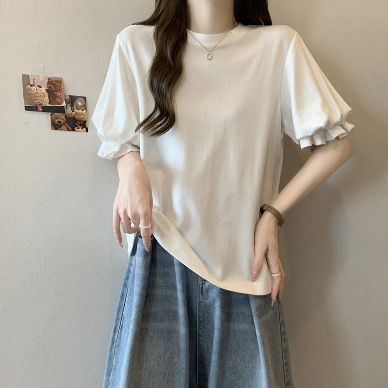 Dame Puffærmer Relaxed Fit T-Shirt Stilla