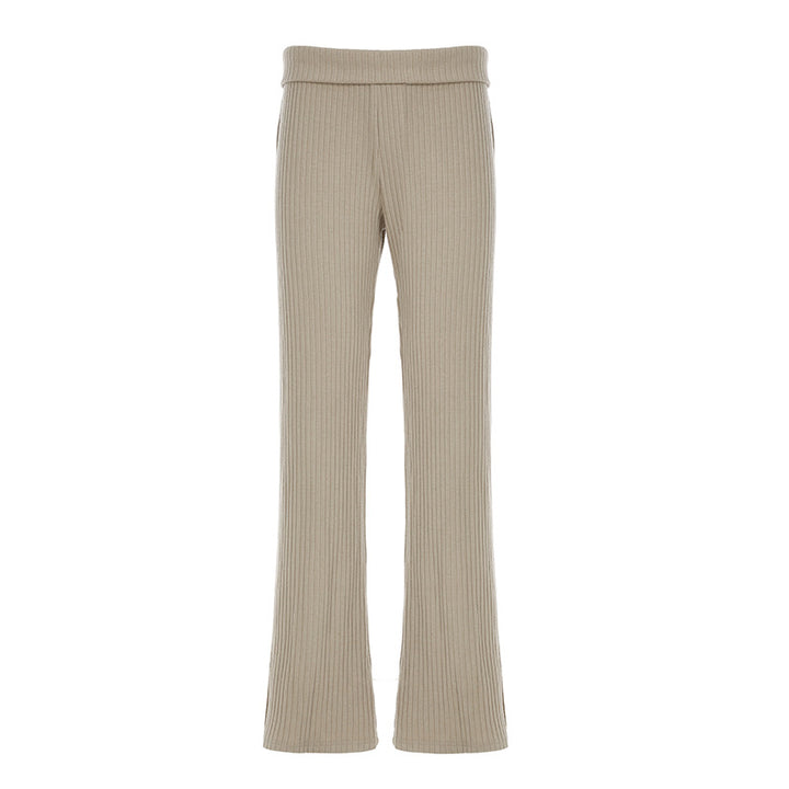 Dame elegante Flared-Leggings lavet af elastisk strikstof Skovae
