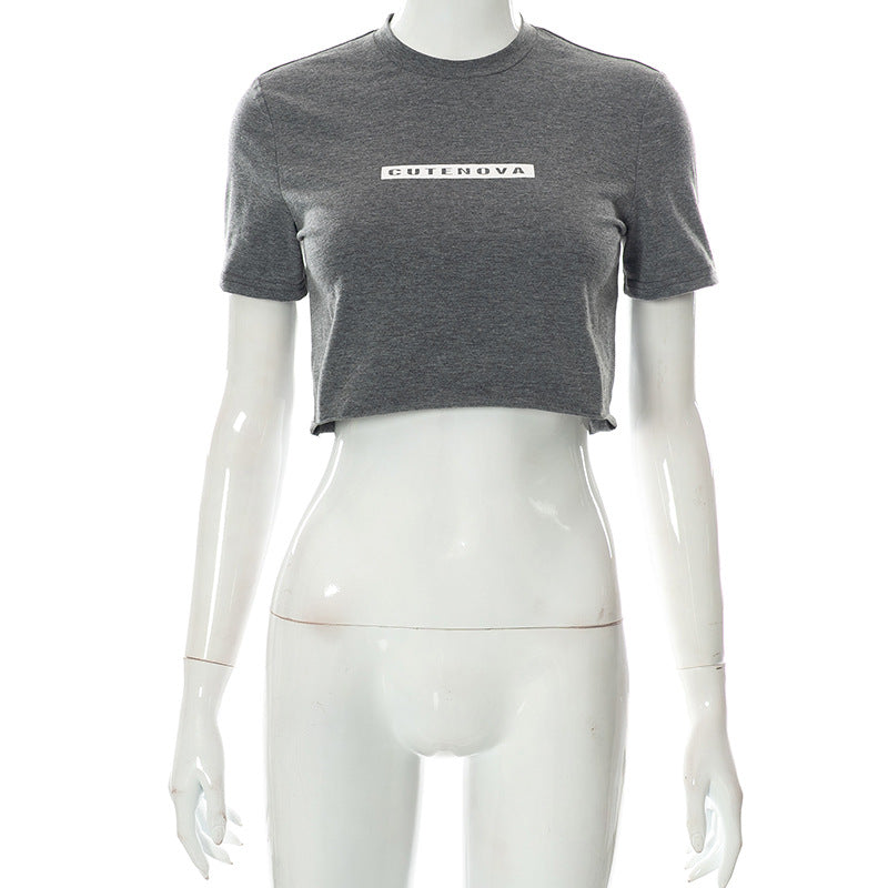Femme Cropped Casual T-Shirt Stilla