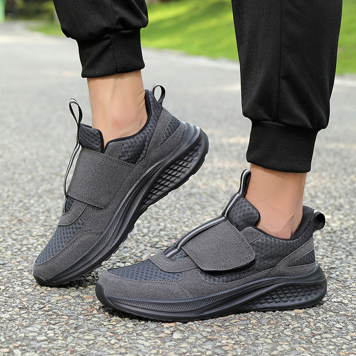 Herren nan urbaner Slip-On-sneaker med velcro-frontlås, elastisk træk-system og mellemlagsdæmpning Skovae