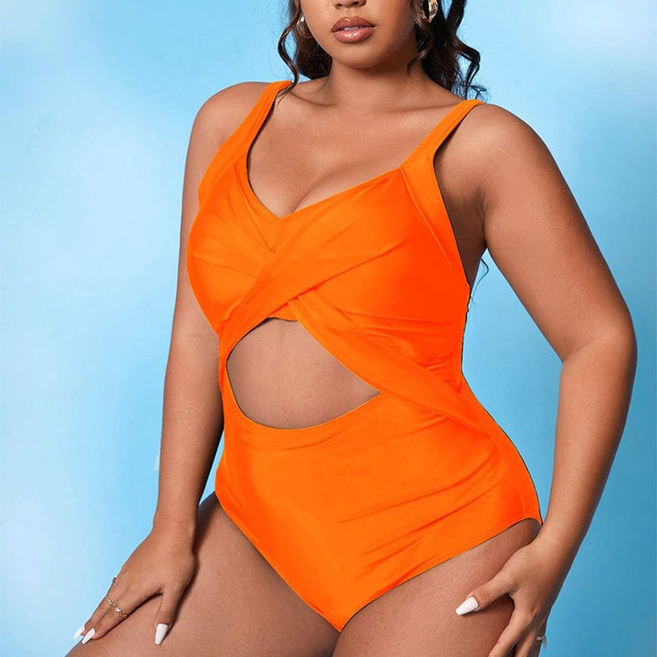 Dame One Piece Badedragt med raffineret indpakningsdesign og sidelæns cut-outs Skovae