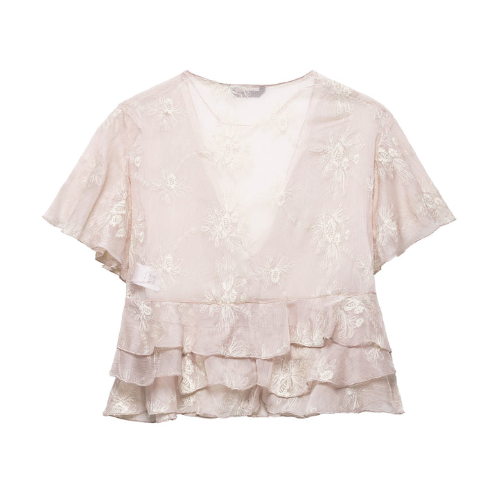 Femme Rüsch Floral Peplum Top Stilla