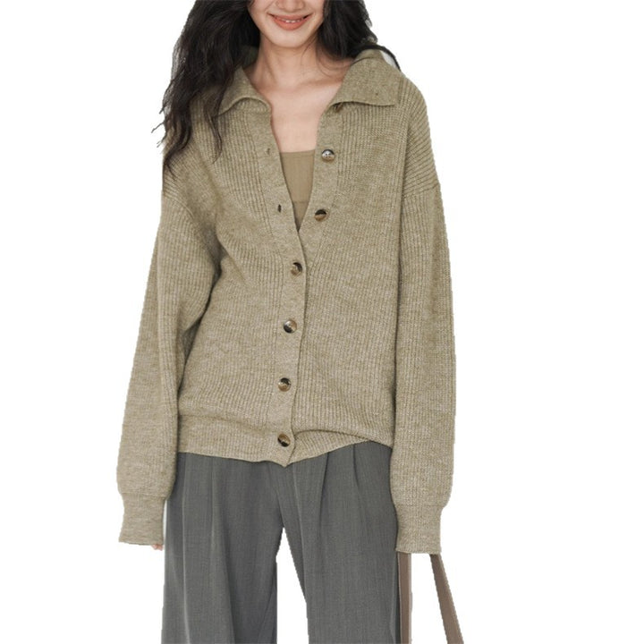Dame casual strikket cardigan med knaplukning og oversized pasform Stilla