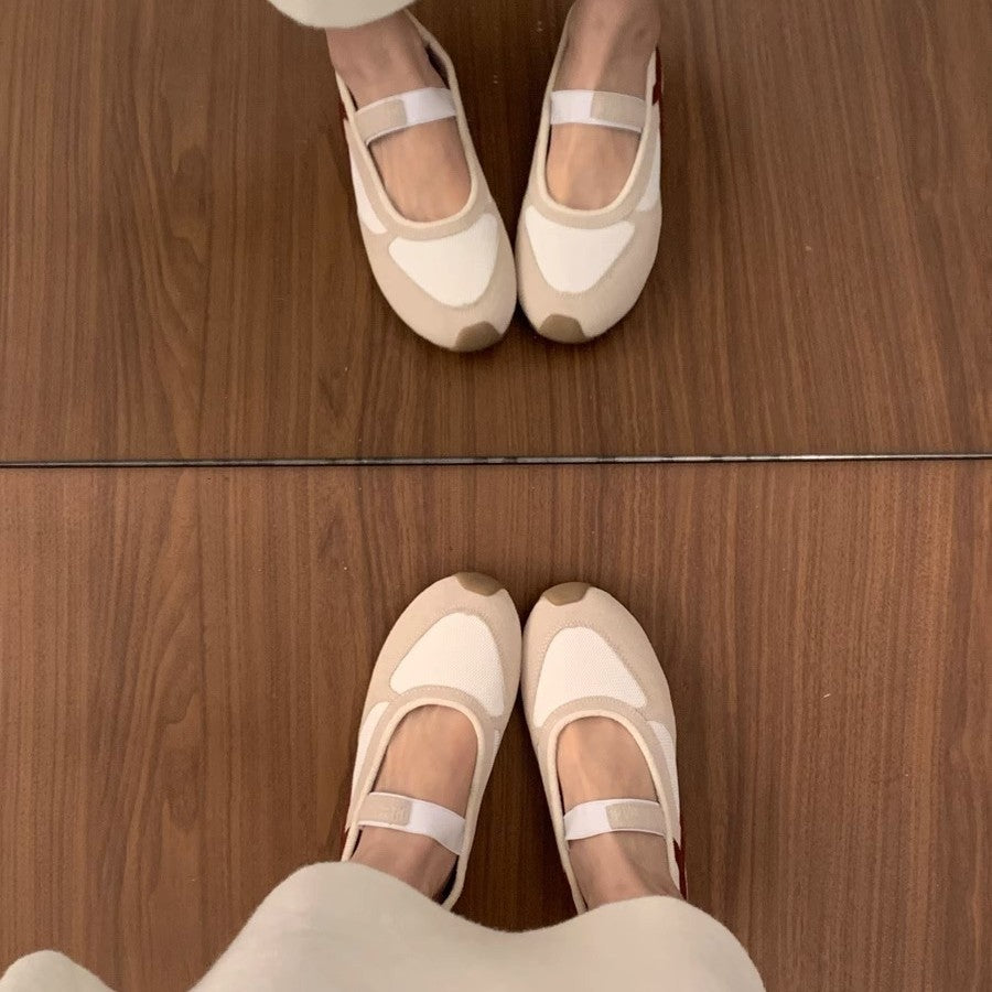 Dame Ballerinas med elastisk rem Stilla