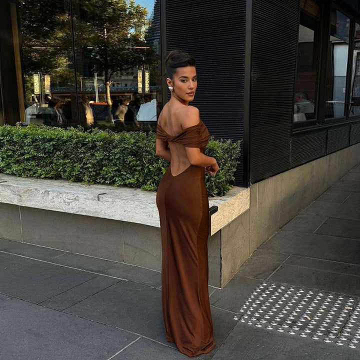 Dame Off-Shoulder Maxikjole Skovae