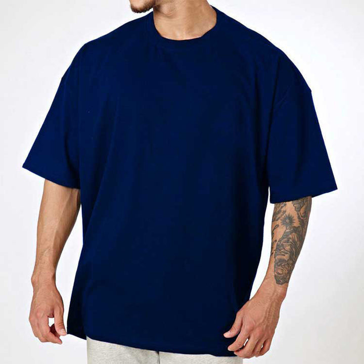 Herrer Oversized T-Shirt i højkvalitets bomuldsblanding med rund halsudskæring Stilla
