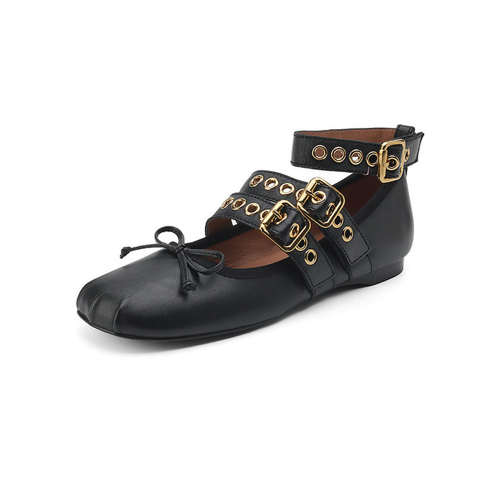 Dame elegante Ballerinas med spænde og øsede detail Stilla