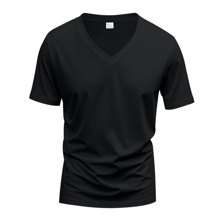Herrer nan V-udskærings T-shirt i strækbomuld med ergonomisk skuldersnit og flad søm Skovae