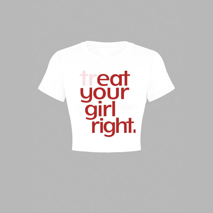 Dame Crop T-Shirt med kreativ statementtryk Skovae