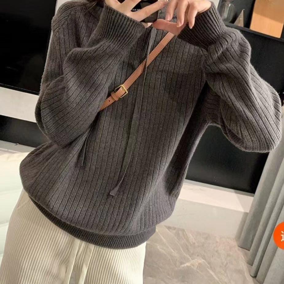 Kvindernes stilfulde hætte sweatshirt med ribbet tekstur og afslappet snit Stilla