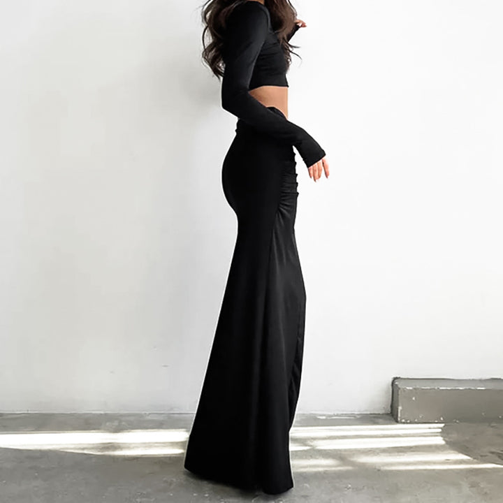 Dame Figursyet Sæt bestående af Crop Top og Maxikjole Stilla