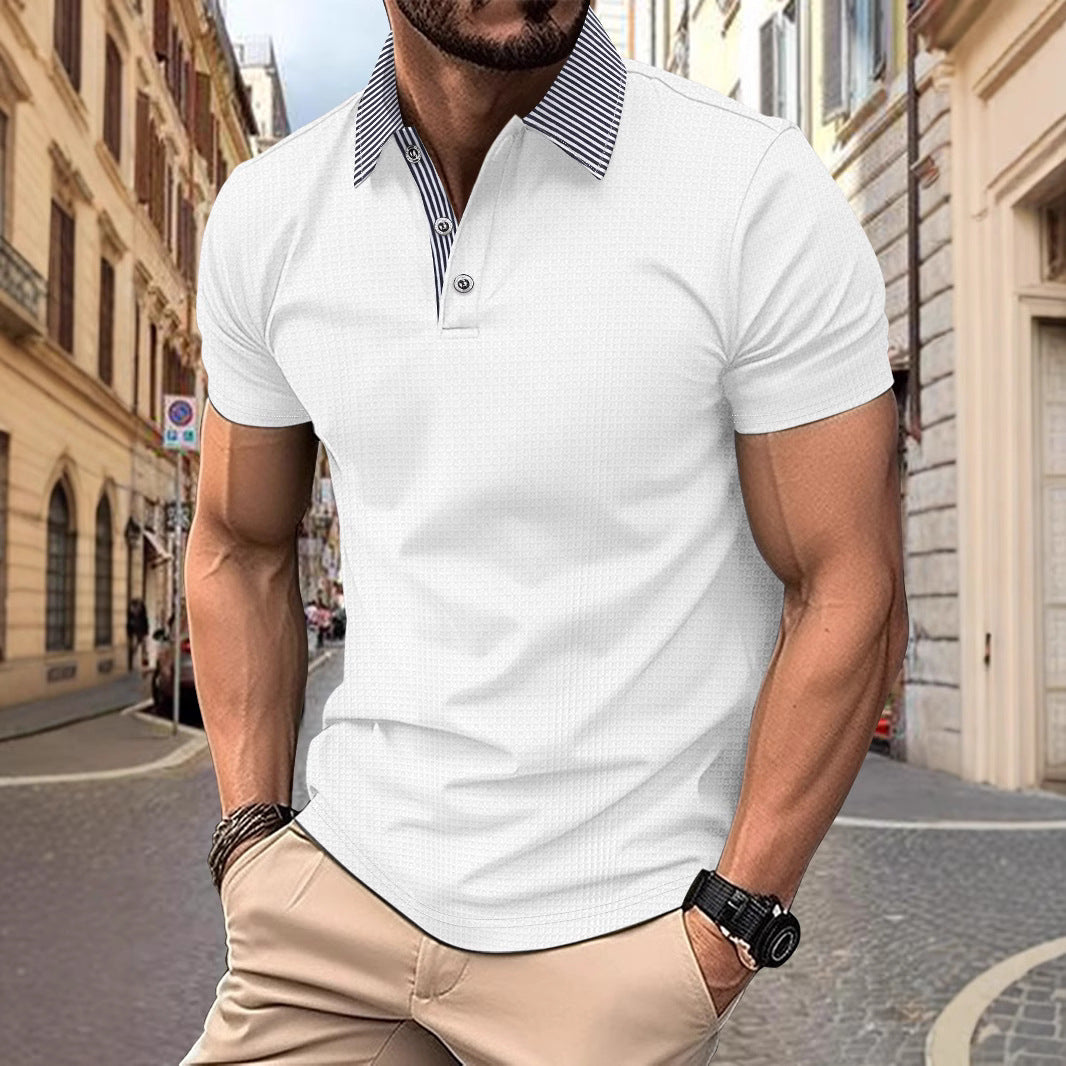 Herrer polo shirt med moderne krave og struktureret overflade Stilla